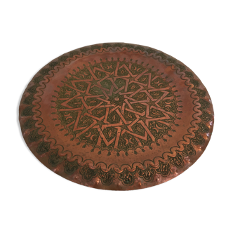 Copper handmade oriental tray