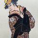 Set of gouache paintings "Actors of Kabuki Theatre".