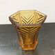 Vintage yellow glass art deco vase