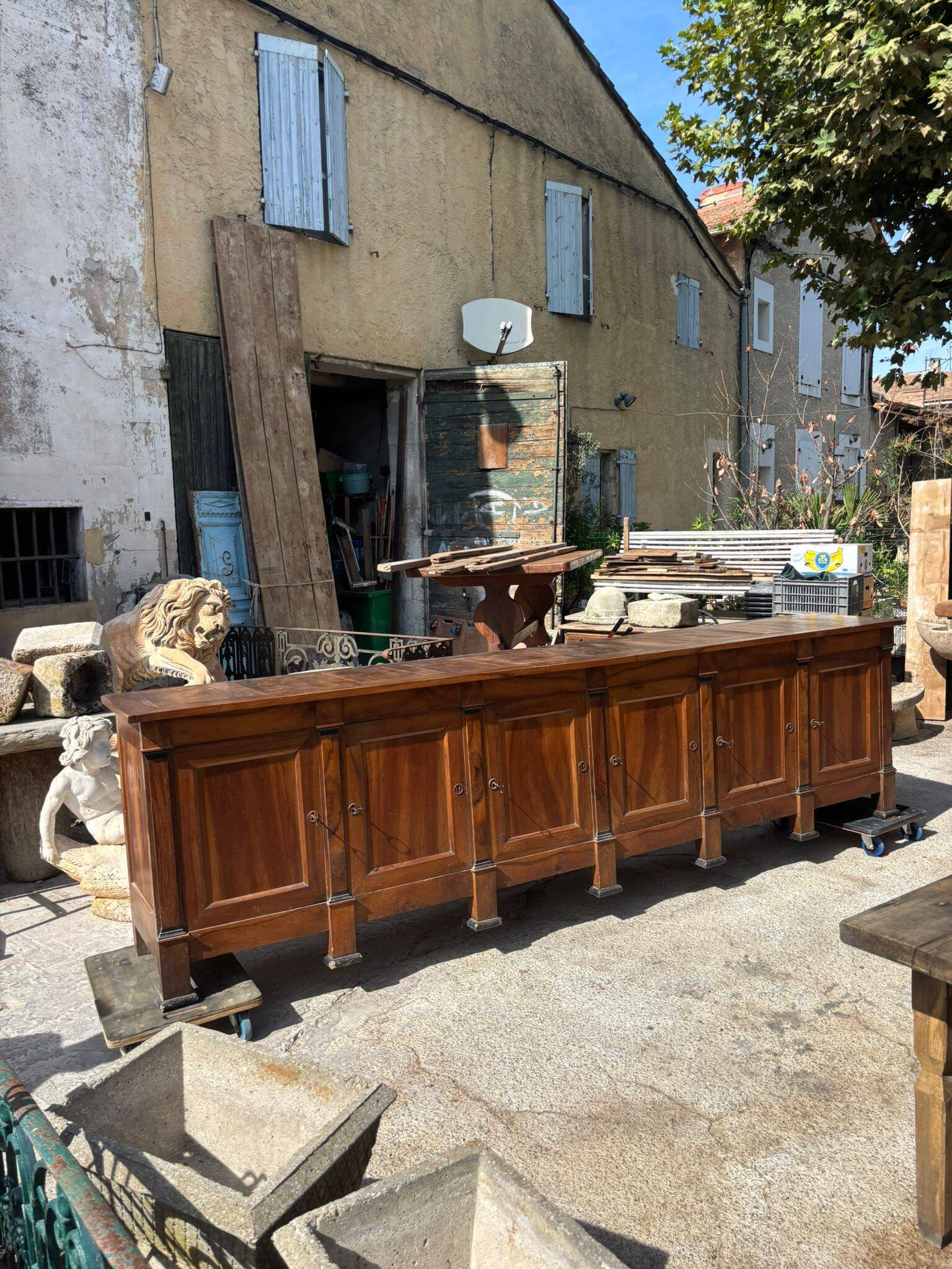 6-door solid walnut buffet from the Directoire period