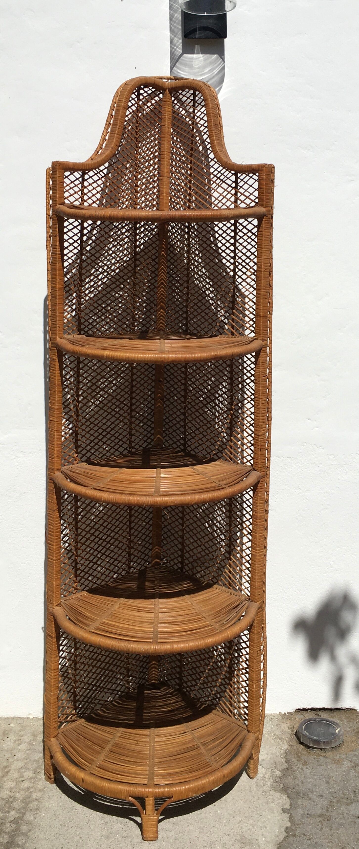 Vintage rattan shelf