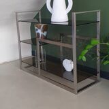 Metal and smoked glass console 1970