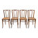 4 chaises de bistrot en bois courbé et cannage
