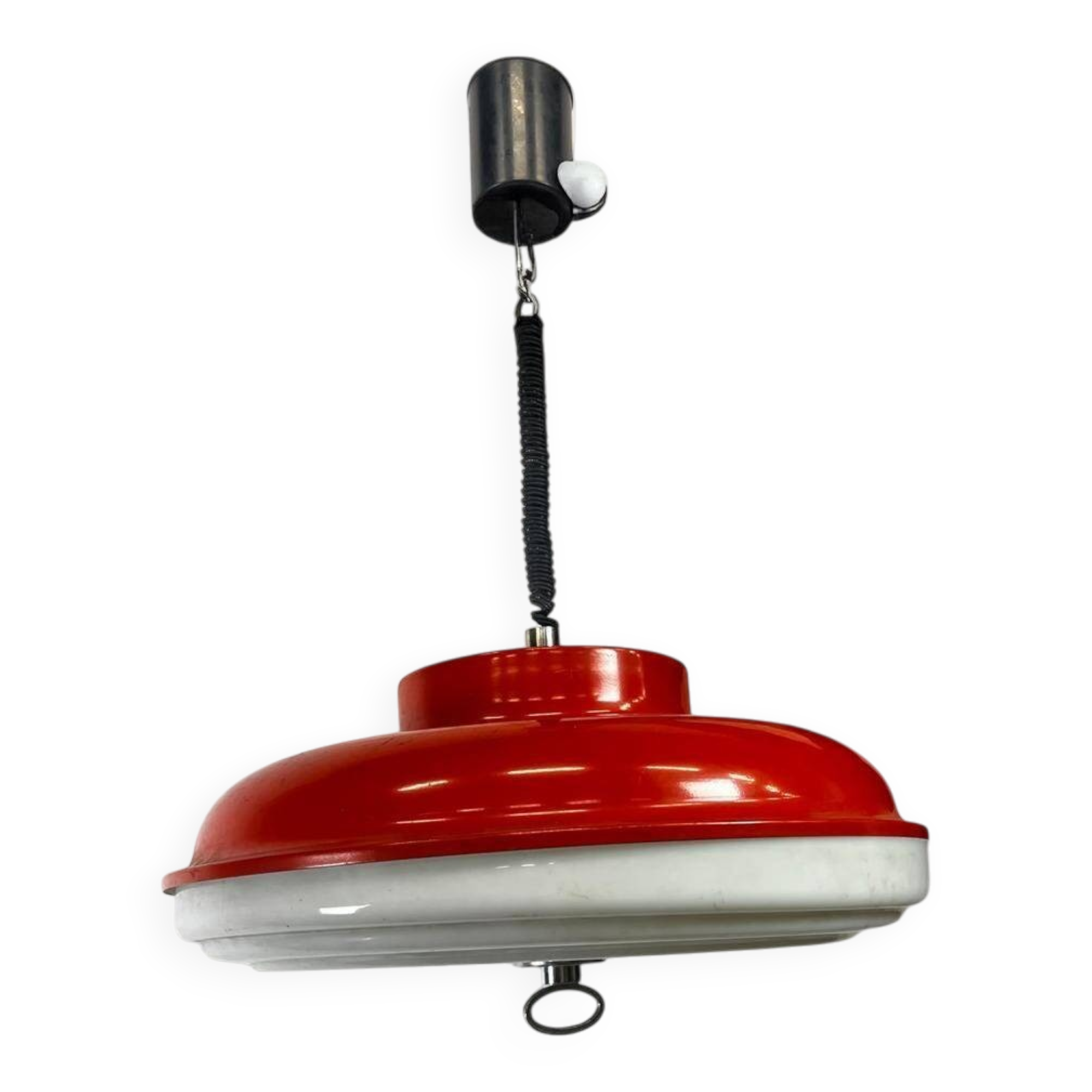 Vintage orange UFO lamp / chandelier / pendant light
