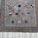 Small Moroccan rug, blue kilim, flat woven rug, interior decoration, free shipping.