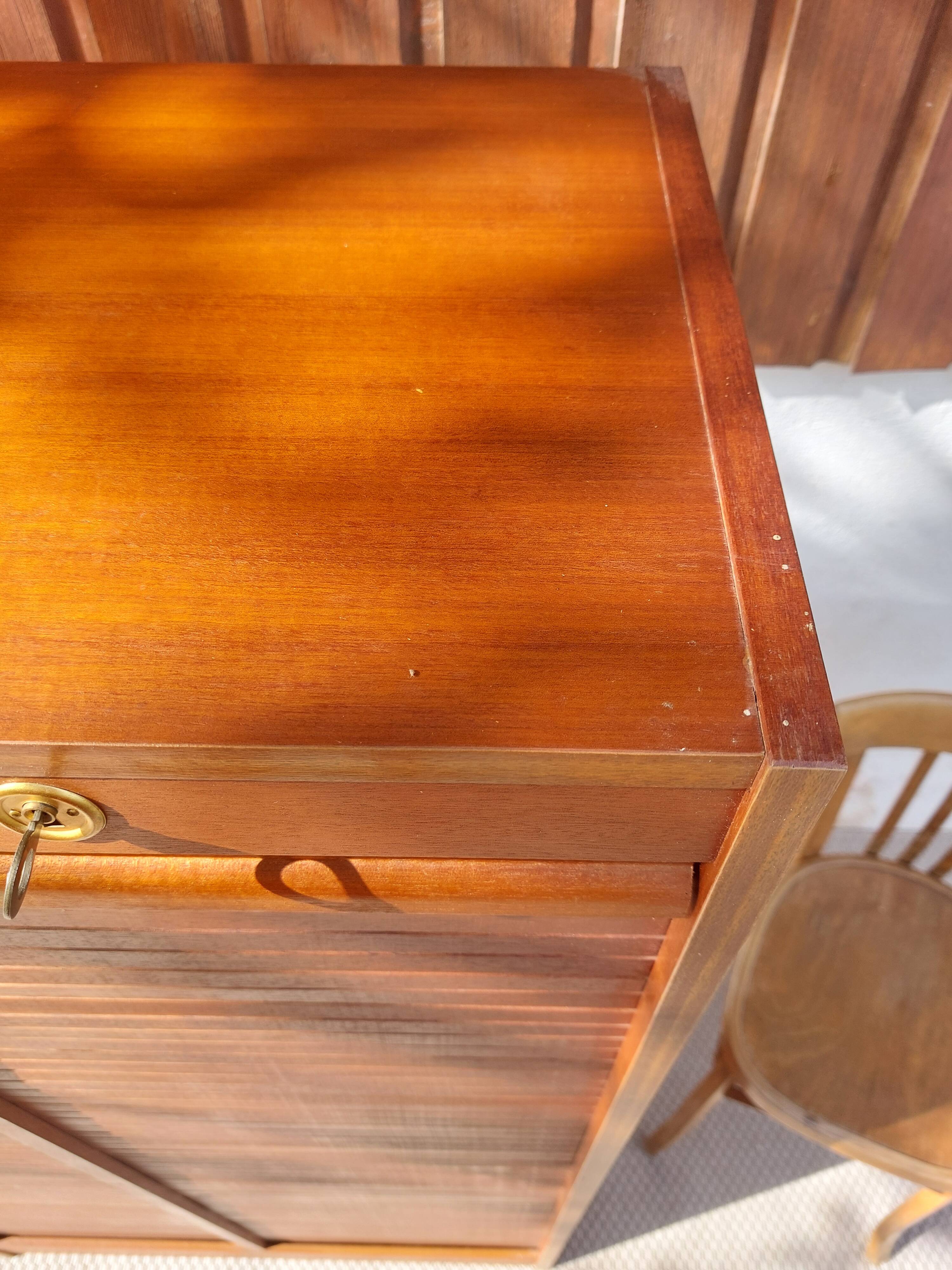double curtain filing cabinet, vintage