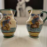 Pair of majolica jugs – perugia italy – 1960s