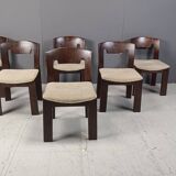 Vintage Brutalist Dining Chairs, Set of 6 - 1970s