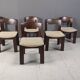 Vintage Brutalist Dining Chairs, Set of 6 - 1970s