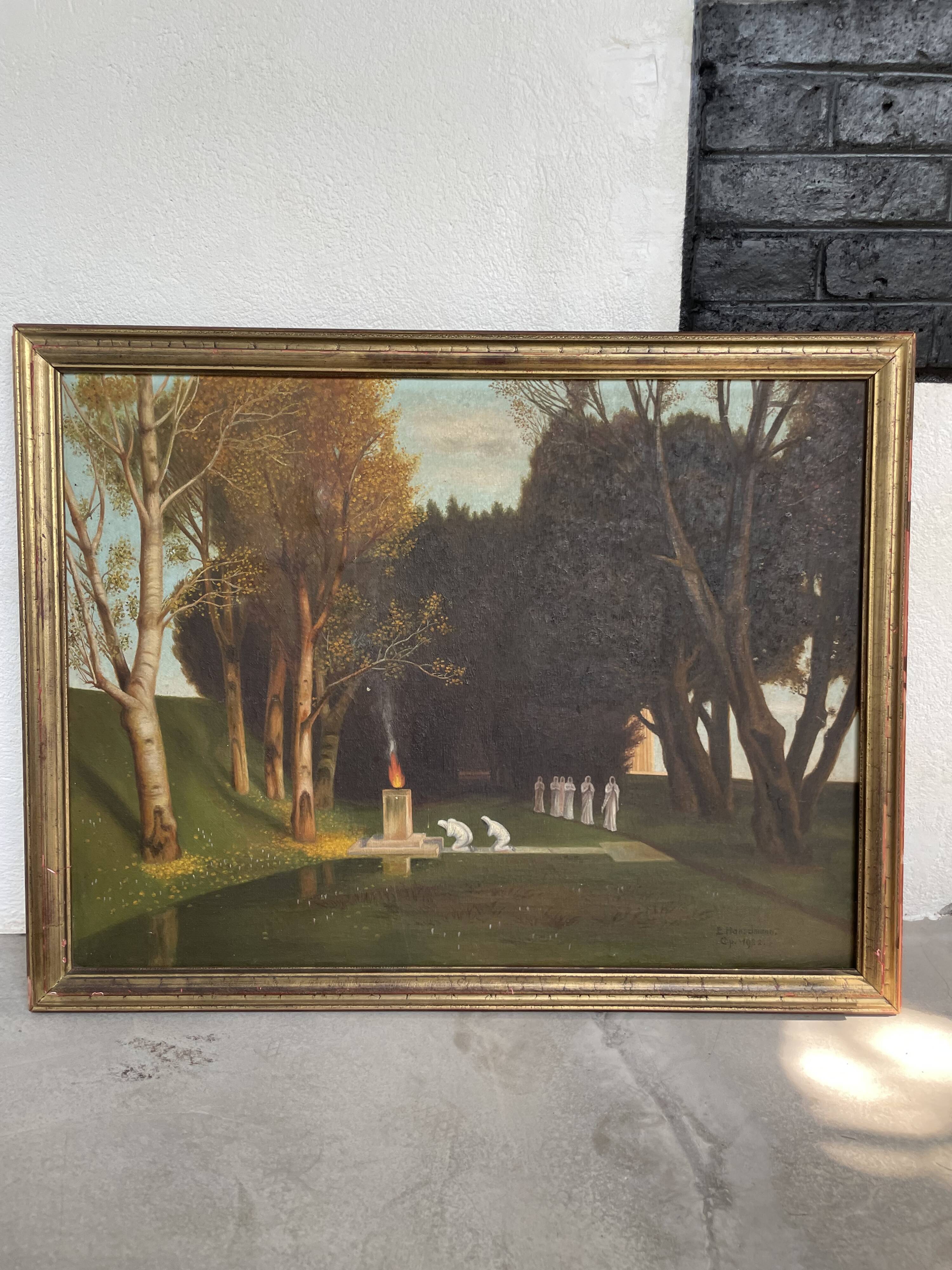 Oil on canvas The Sacred Grove