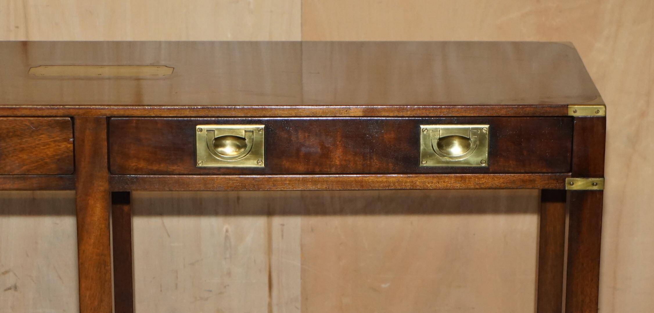 Kennedy Harrods military campaign console with two drawers
