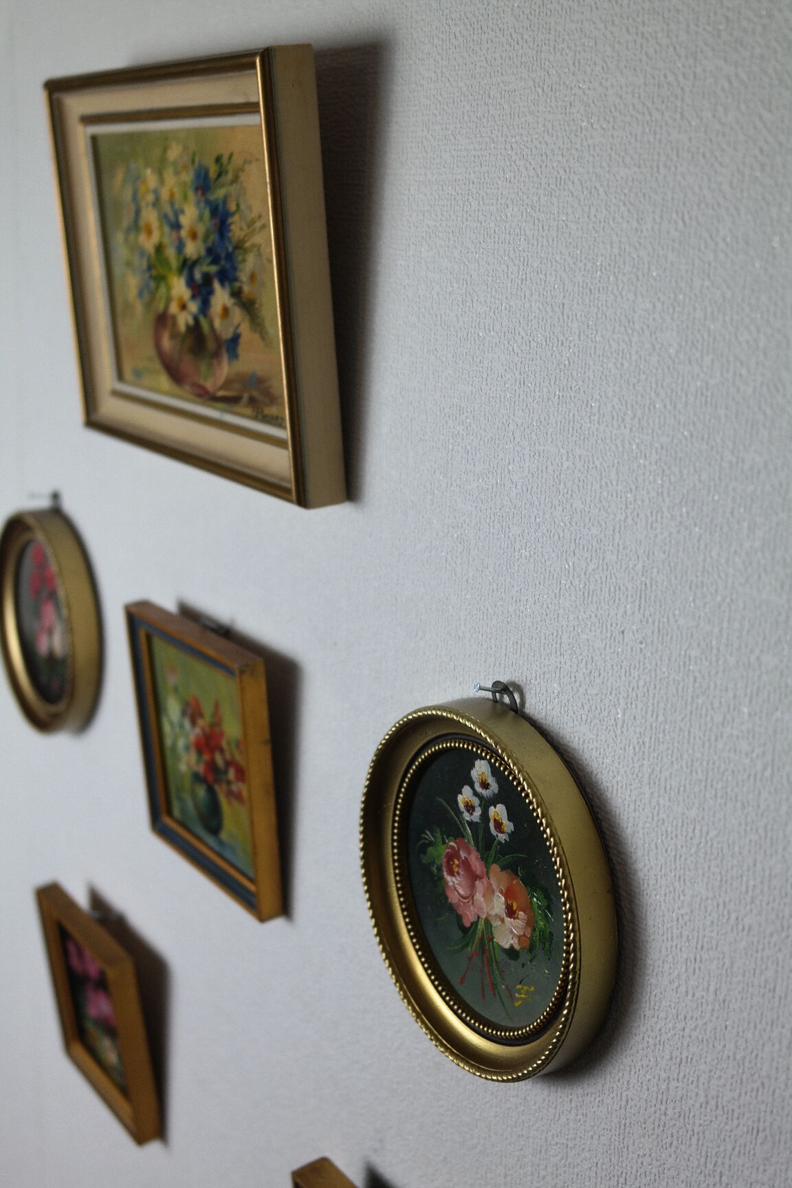 Small old floral paintings