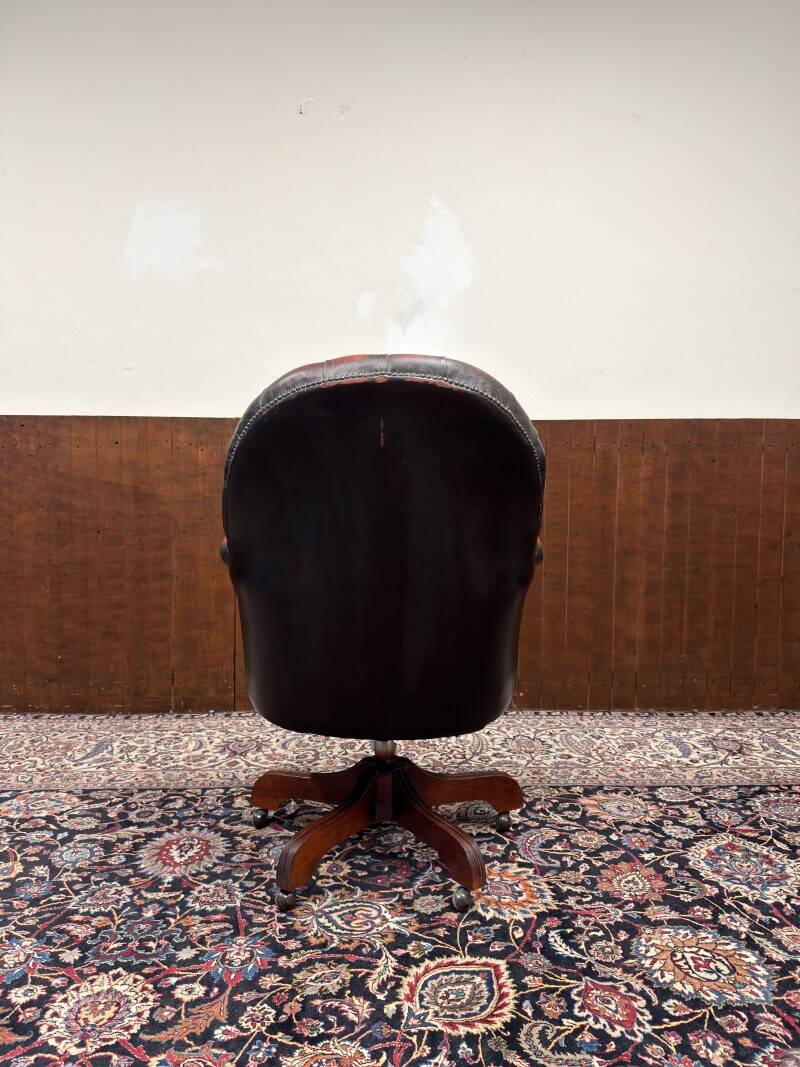 English Oxblood Chesterfield Desk Chair Director Chair