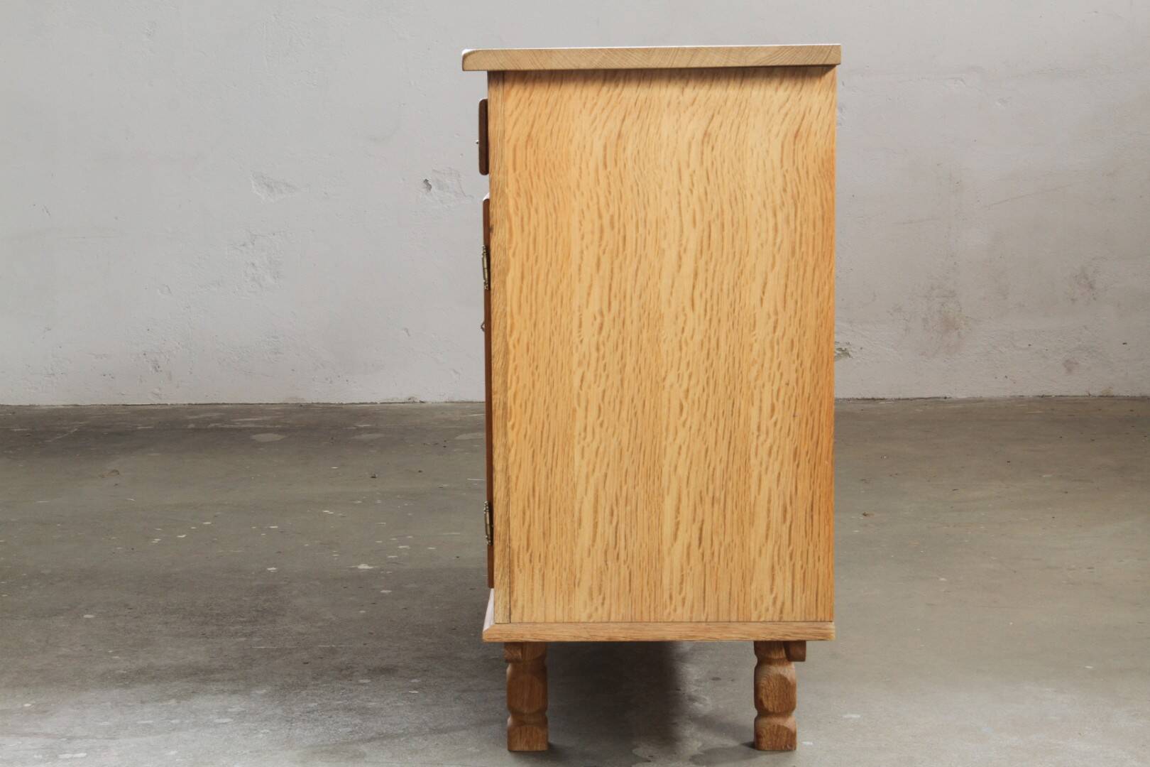 Vintage 1970s Danish Oak Low Cabinet / Sideboard, Henning Kjærnulf style