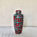 Vintage West-Germany vase by Scheurich with handpainted Bamboo decor