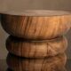 Tabouret ZARA en teck recyclé massif sculpté à la main