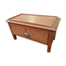 Bedside Table Low with Chest Drawer on Feet Wooden Teck 51x26x28cm