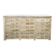 Old wooden sideboard with 18 drawers