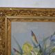 French School circa 1900 “Irises and dragonflies” Painted silk.