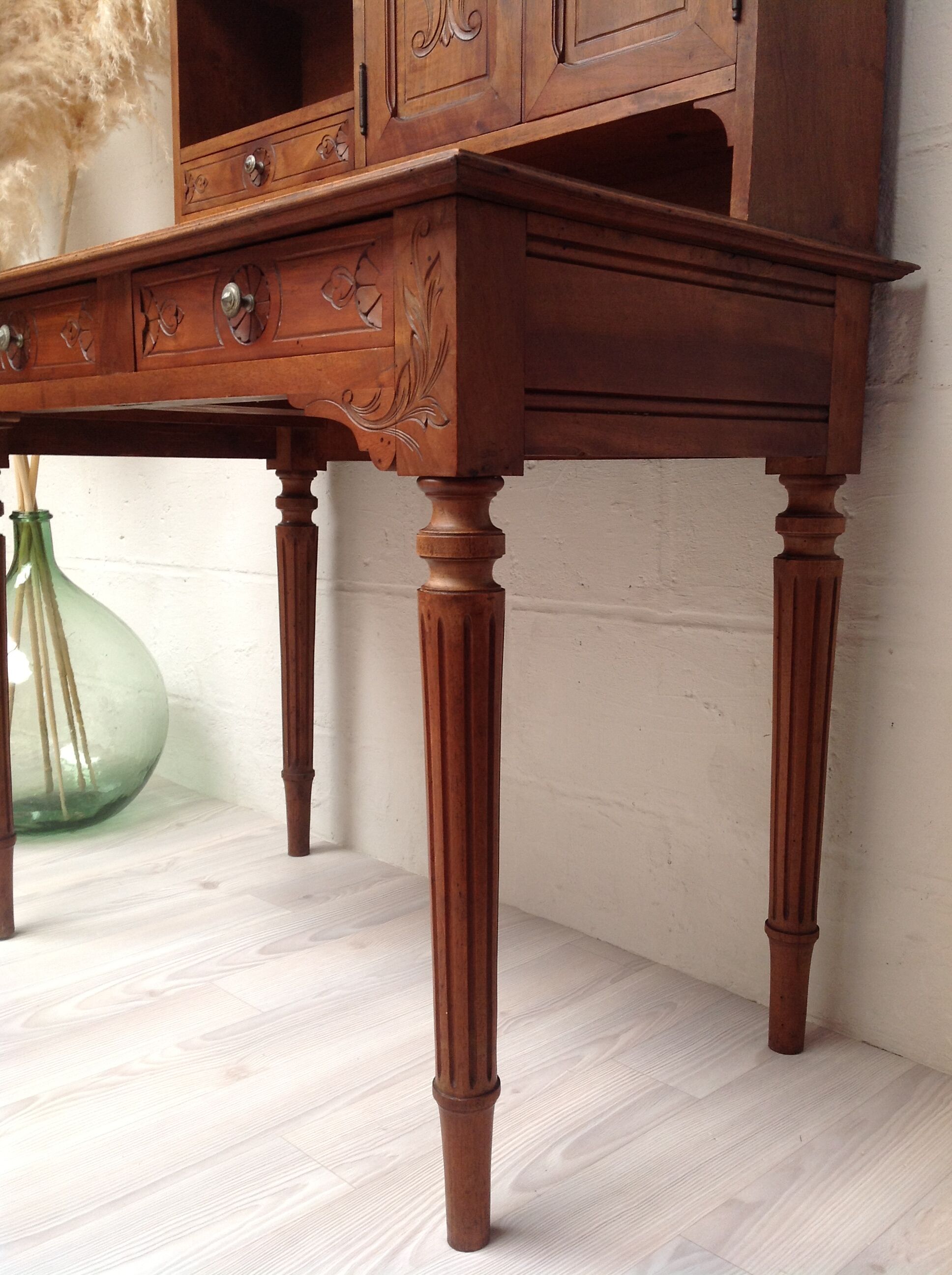 Secretary carved wood