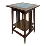 Side table in Jugendstil with a top made of blue tiles by Adolf Loos.