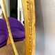 XXth oval mirror, gilded wood trumeau, beveled ice, vintage medallion mirror