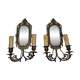 Paire d'appliques, miroirs, chandelier en bronzé.