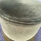 Green velvet pouf