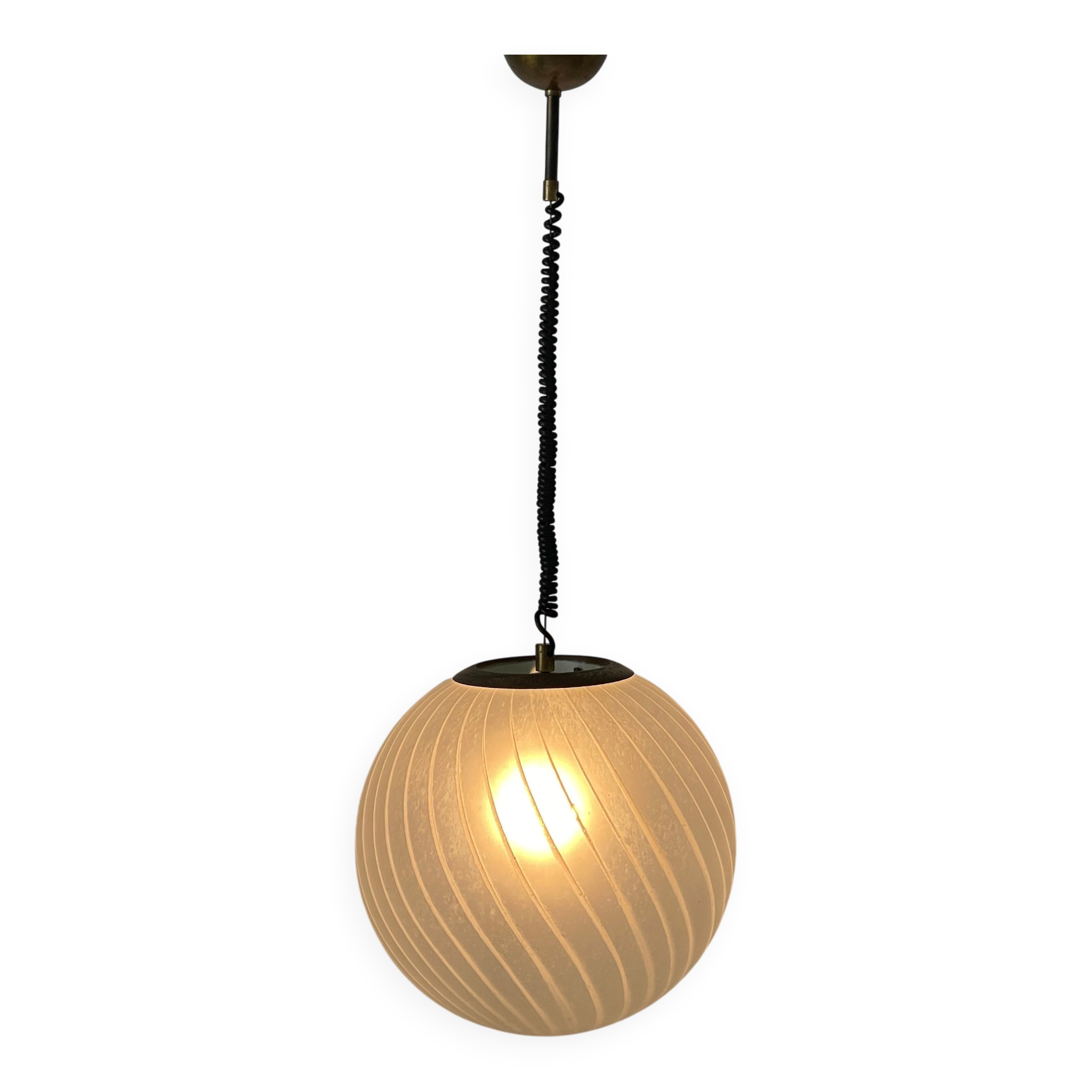 Italian suspended glass lamp Ball and Ball, 1960s, Italy