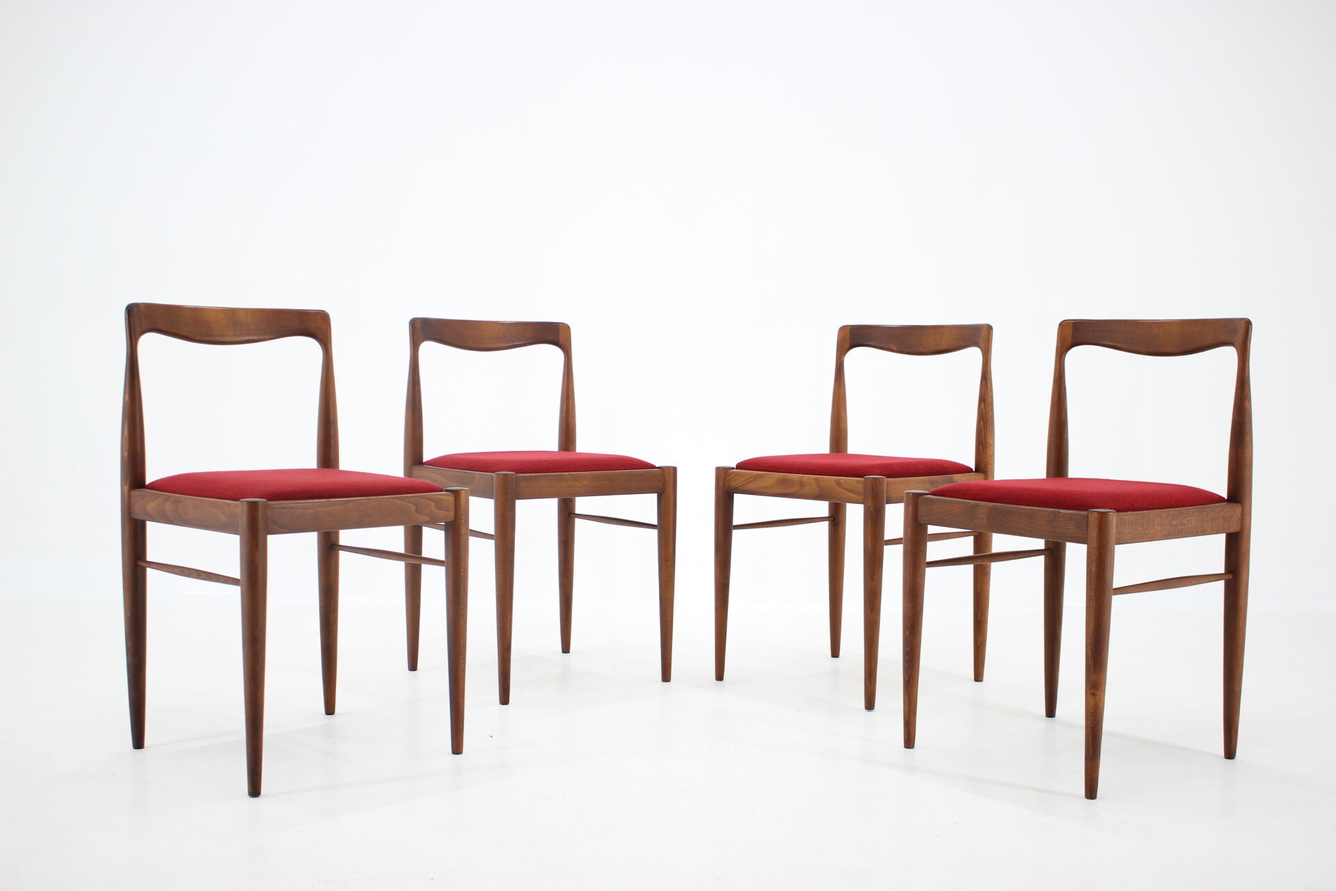 1970s Set of 4 Minimalist Dining Chairs by Drevotvar, Czechoslovakia