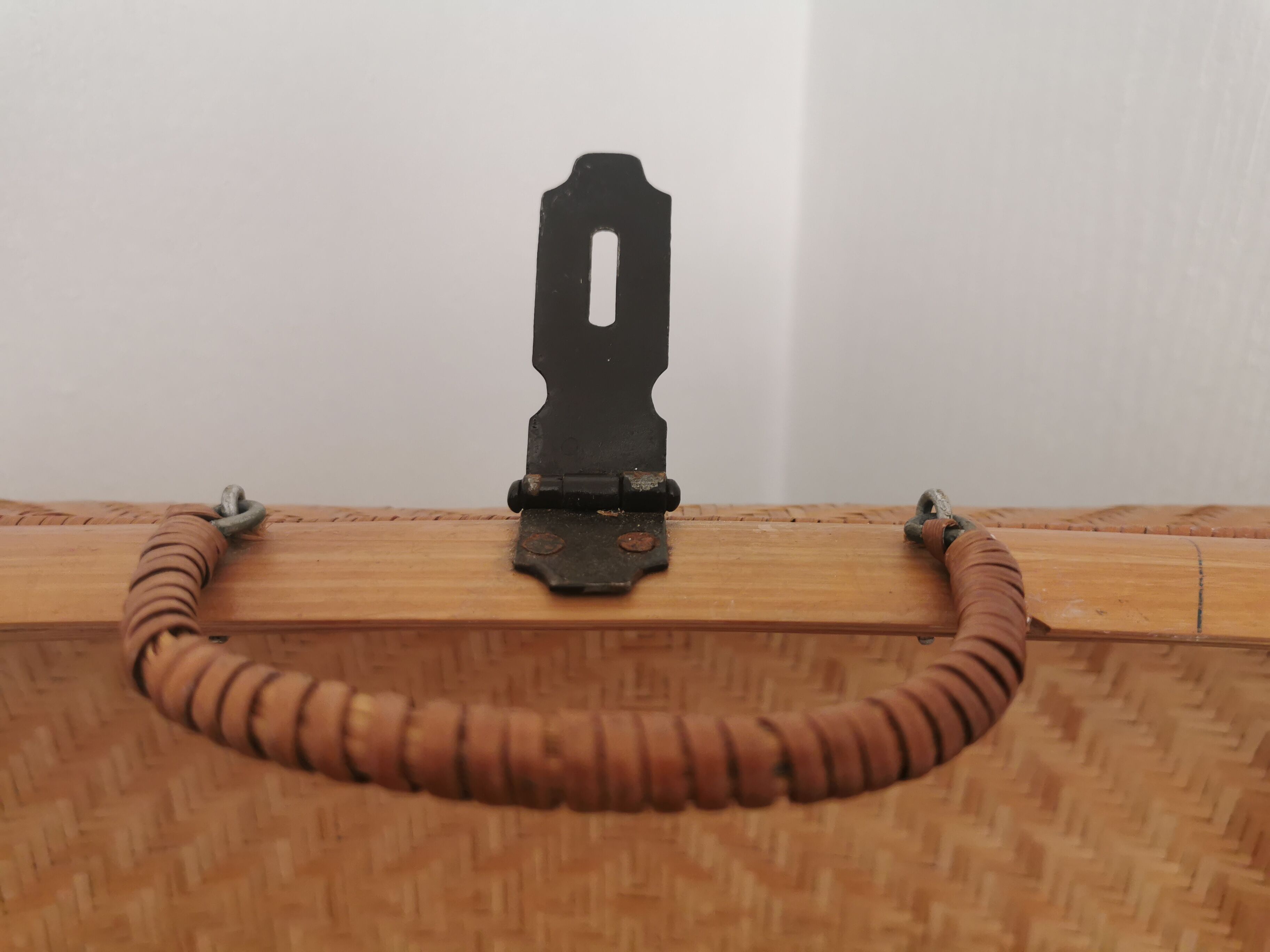 Vintage wicker suitcase