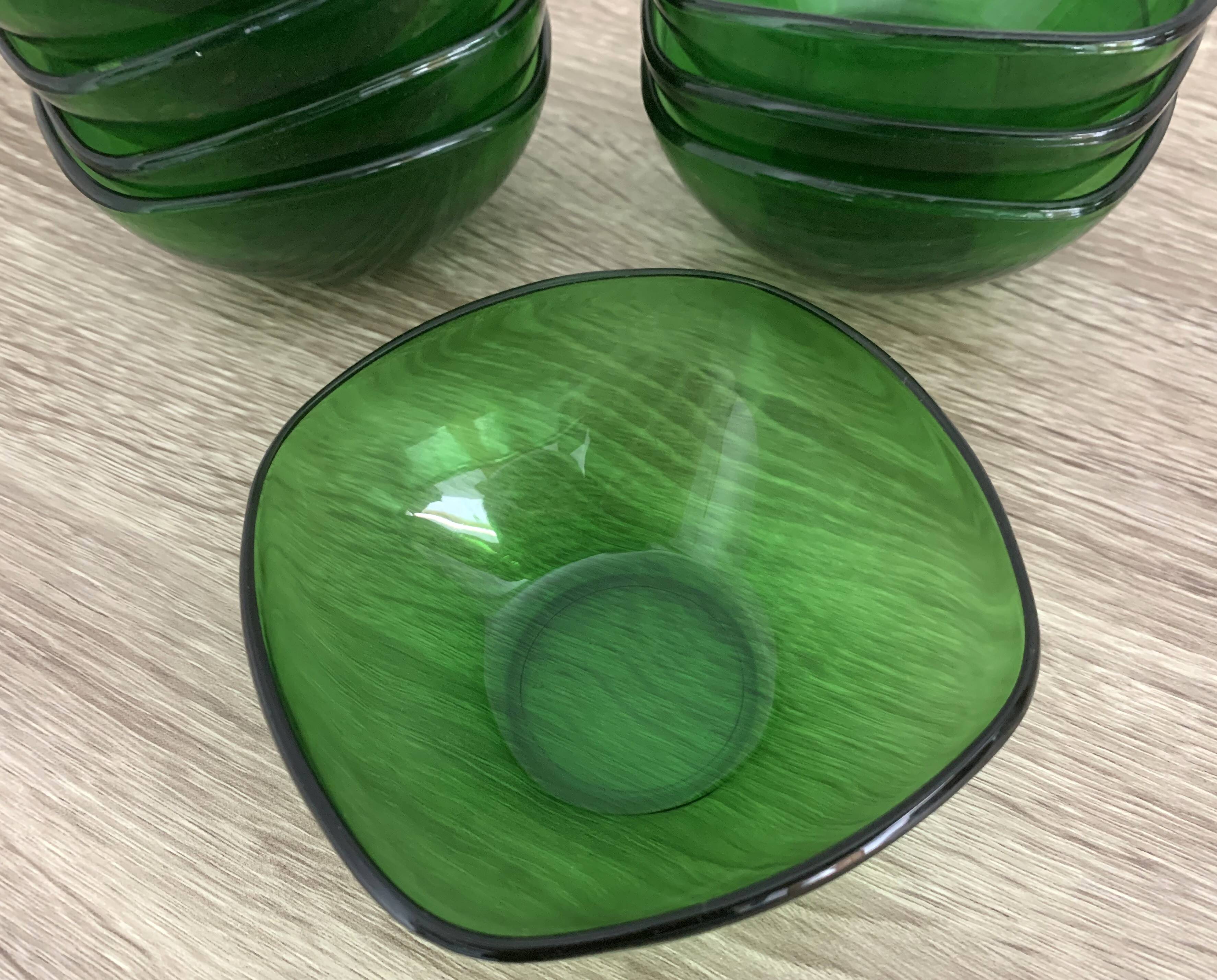 9 glass bowls by Vereco, Mid-Century Modern design