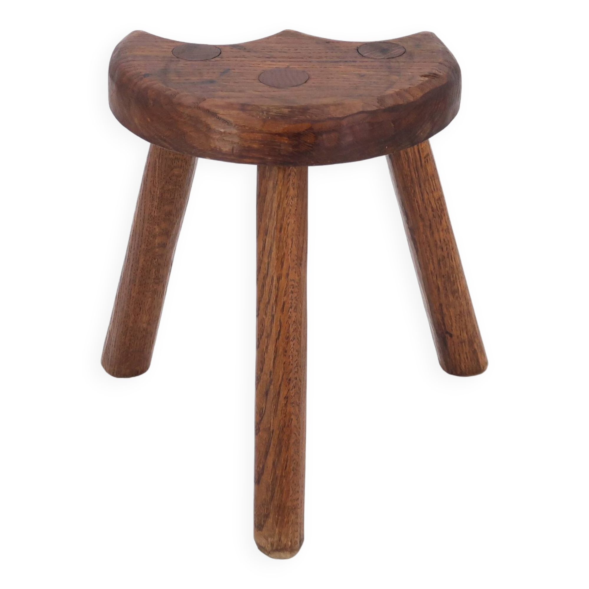 Wooden tripod stool, mountain folk art, 1950s