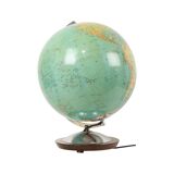 Large Illuminated World Globe Lamp Columbus Fifties