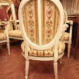 Louis XVI lounge bench - 2 armchairs