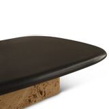Basalt and travertine coffee table