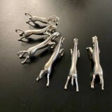 6 porte-couteaux en métal forme cheval