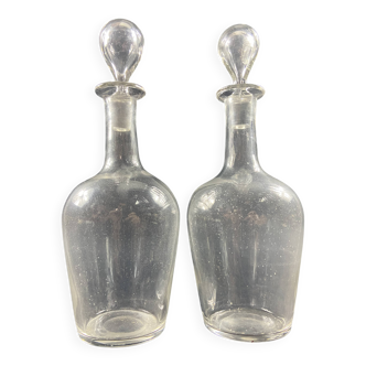 Pair of 19th century crystal decanters for liqueur cellar