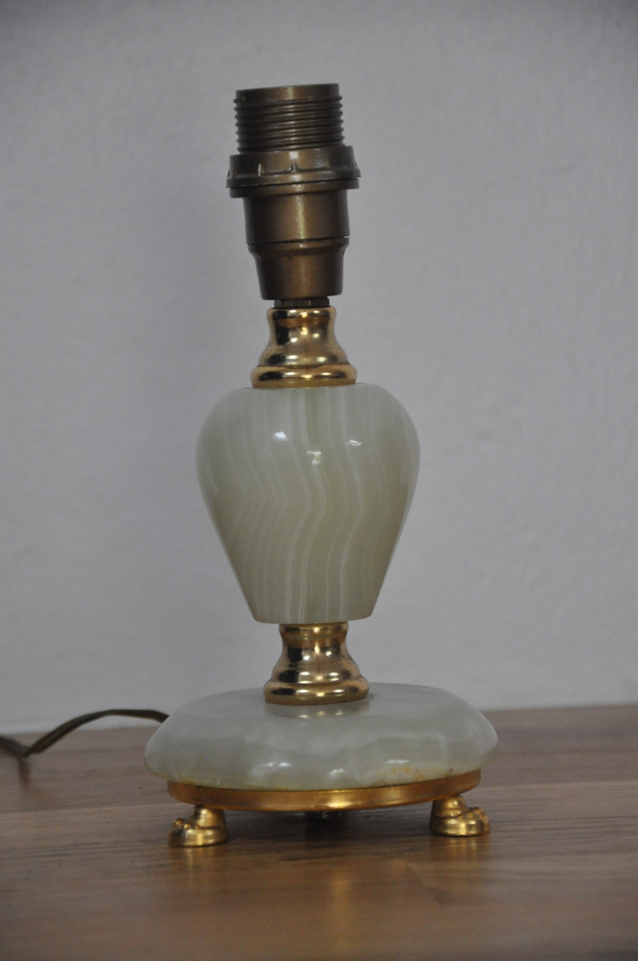 Lamp base in onyx and brass 60s