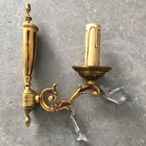 Paire d'applique Louis XVI bronze avec pampilles
