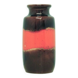 Vase vintage orange et marron, Allemagne de l'Ouest Scheurich