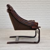 Chaises longues en cuir marron des années 1970 par Ake Fribytter pour Nelo Suède.