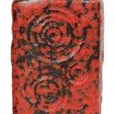 Set of 2 Red Fat Lava Vases Scheurich Jura West Germany