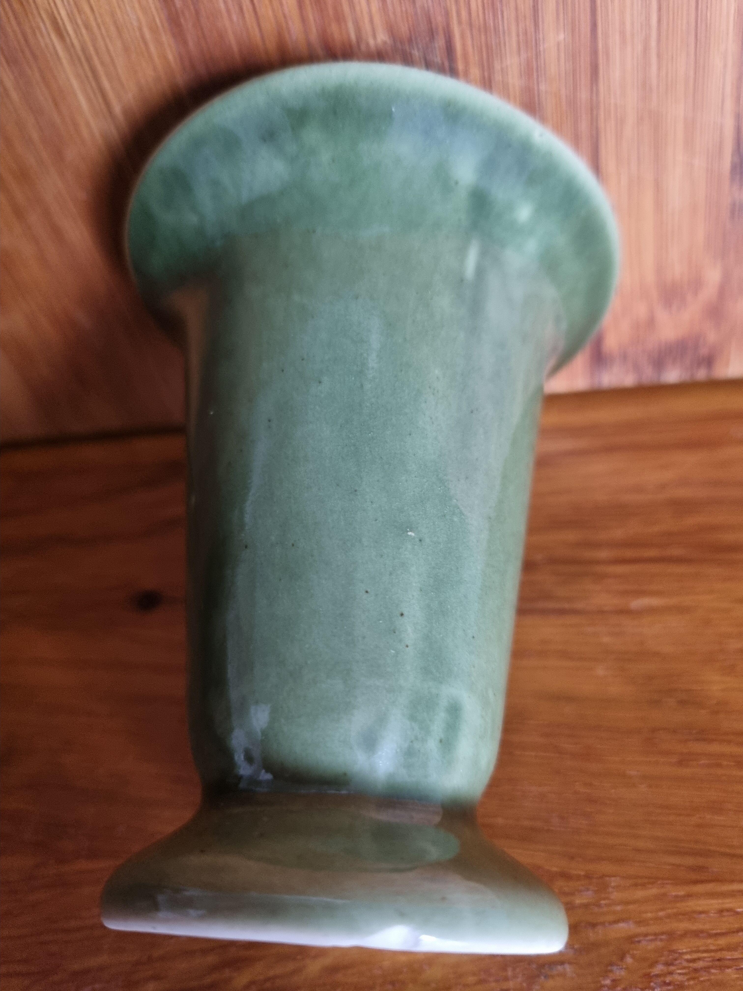 Small vintage vase in green ceramic