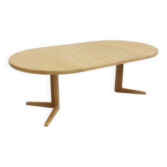 Table à manger ronde extensible vintage danoise en chêne