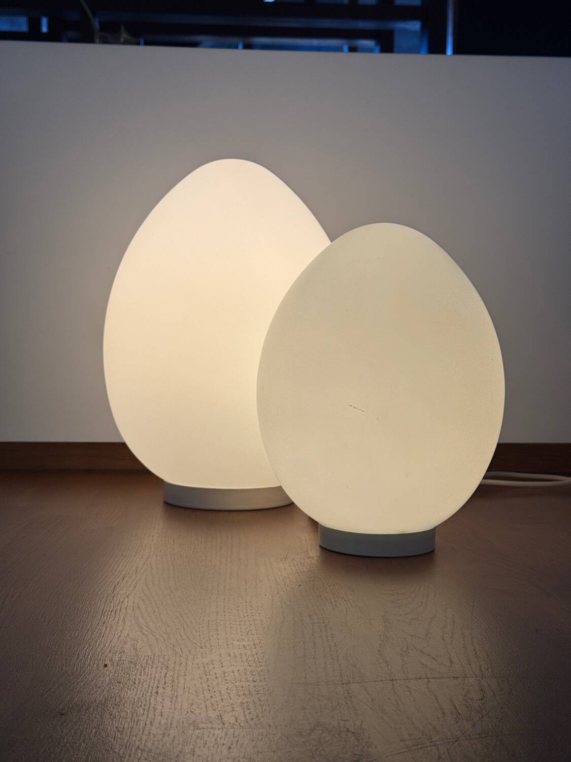Duo de lampes œuf vintage 1970