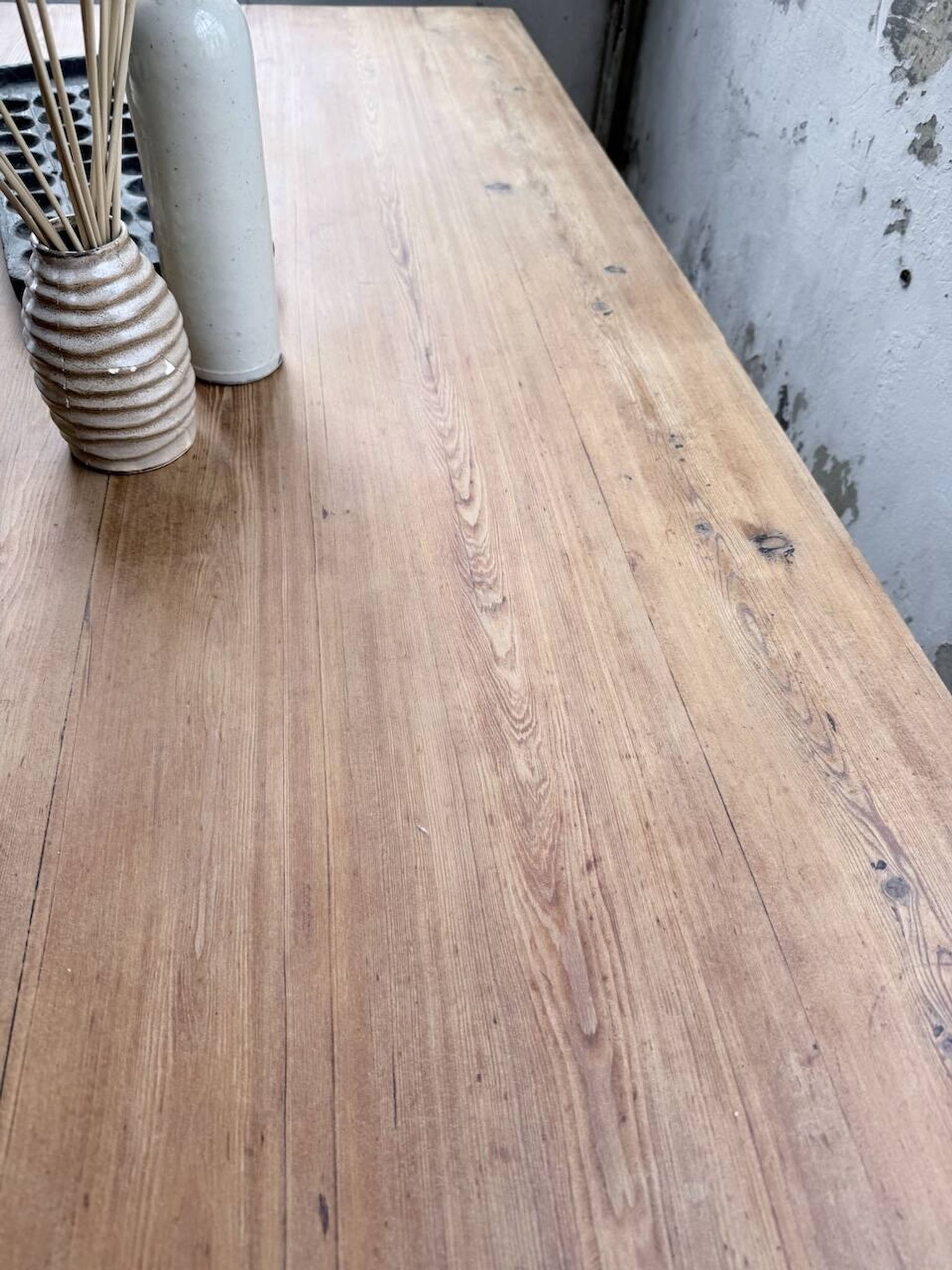 Farm table pitch pine 2 x 1 m from the 1950s