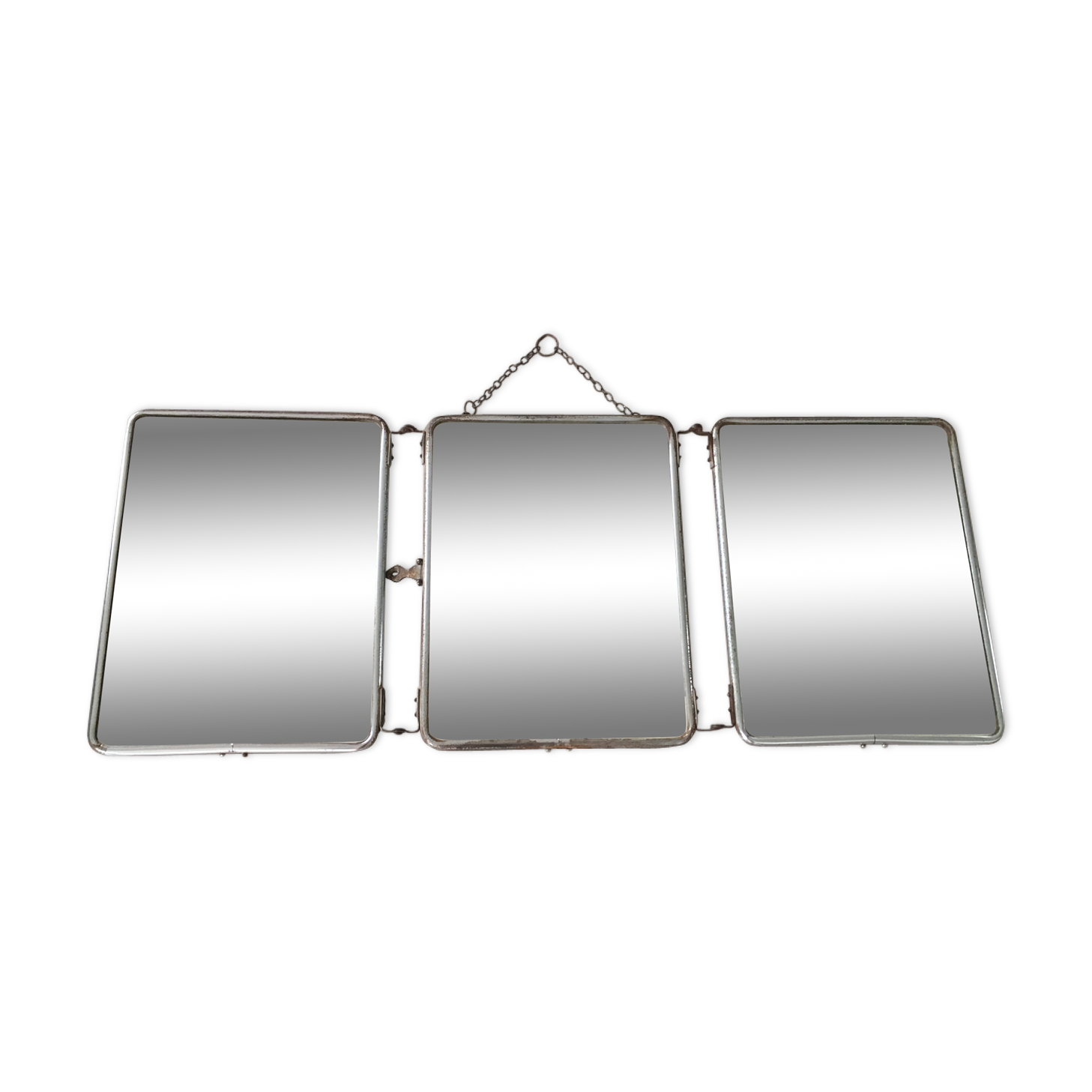Ancient triptych barber mirror  - 25x66cm