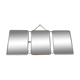 Ancient triptych barber mirror  - 25x66cm