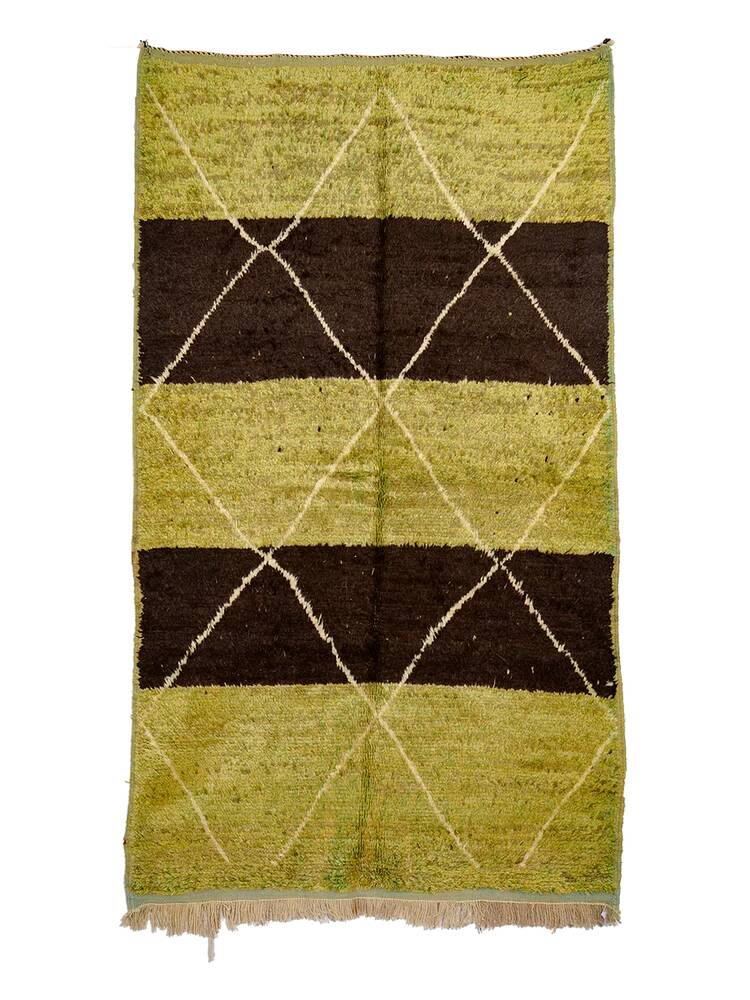 Hand-knotted low pile rug in vibrant earth tones by Anzal | 152 x 264 cm